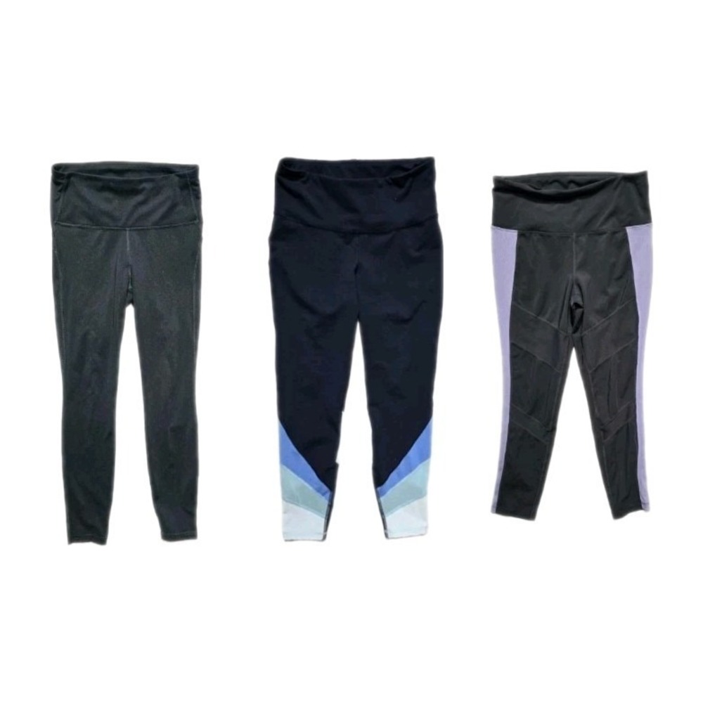 Tangerine Women's Athletic Leggings M Purple Colorblock Old Navy Motion Lot Of 3
